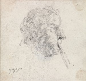 Head of a Man Blowing a Pipe